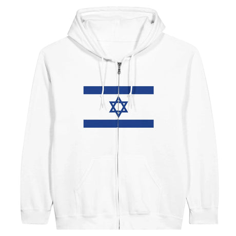 Sweat à capuche zippé israël coton mélangé broderie