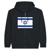 Sweat à capuche zippé israël coton mélangé broderie