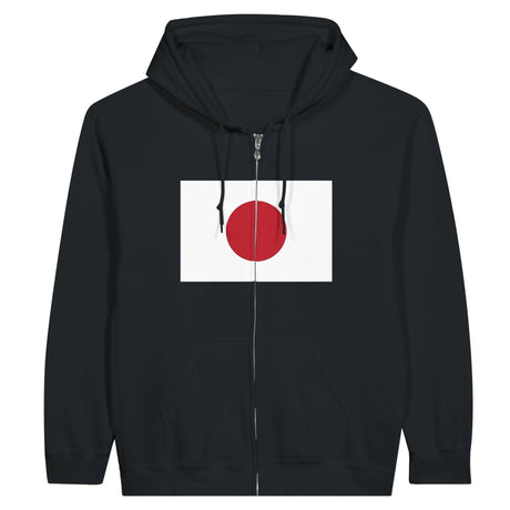 Sweat à capuche zippé japon coton mélangé broderie