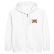 Sweat à capuche zippé jersey coton mélangé broderie couleur