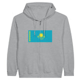 Sweat à capuche zippé kazakhstan coton mélangé broderie