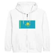 Sweat à capuche zippé kazakhstan coton mélangé broderie