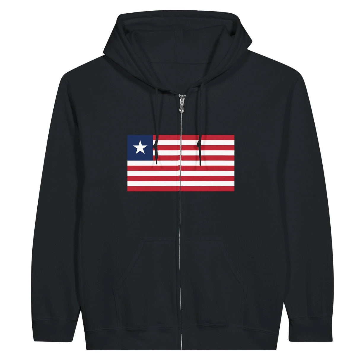 Sweat à capuche zippé liberia coton mélangé broderie