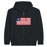 Sweat à capuche zippé liberia coton mélangé broderie