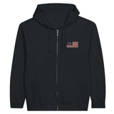 Sweat à capuche zippé malaisie broderie coton mélangé