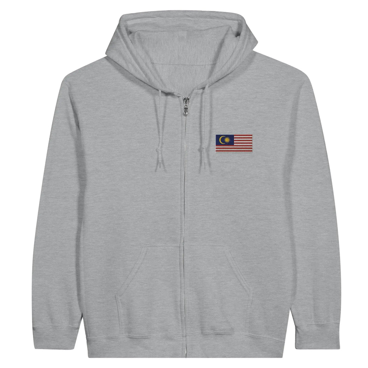 Sweat à capuche zippé malaisie broderie coton mélangé