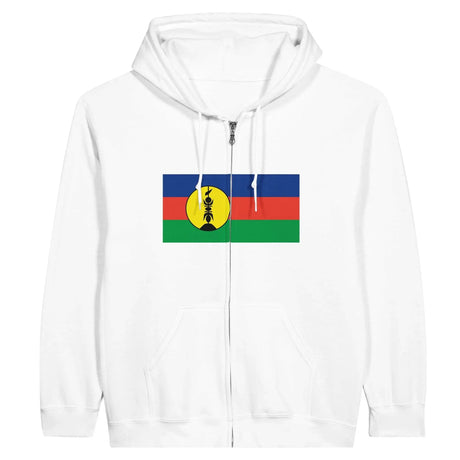 Sweat à capuche zippé nouvelle-calédonie coton broderie