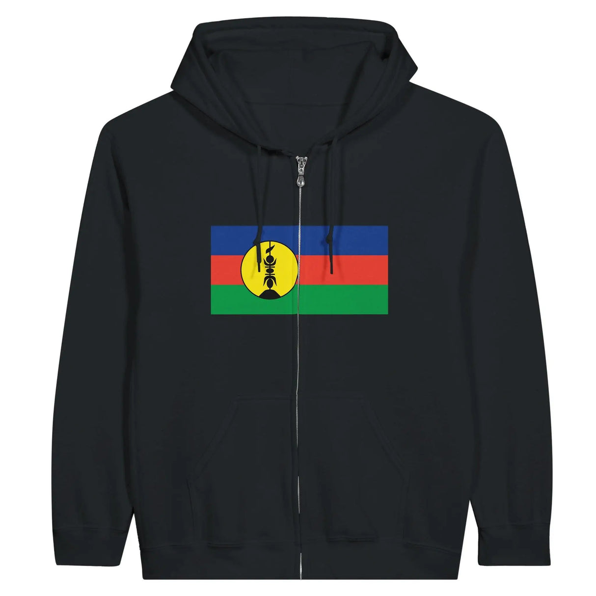 Sweat à capuche zippé nouvelle-calédonie coton broderie