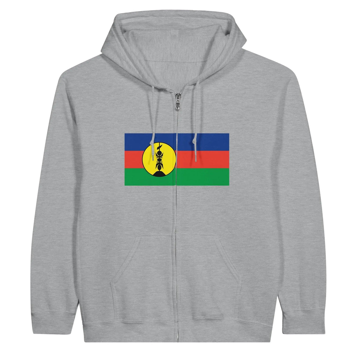 Sweat à capuche zippé nouvelle-calédonie coton broderie