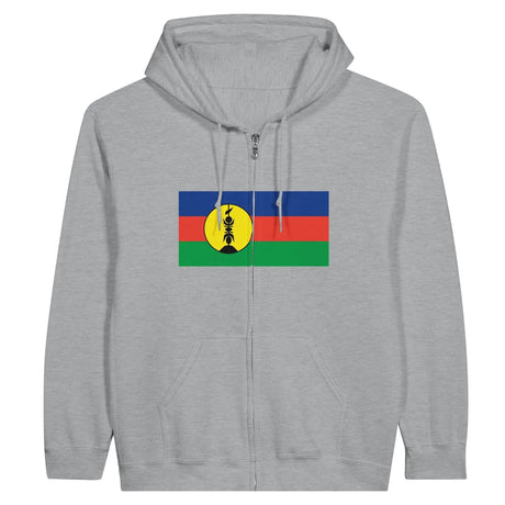 Sweat à capuche zippé nouvelle-calédonie coton broderie