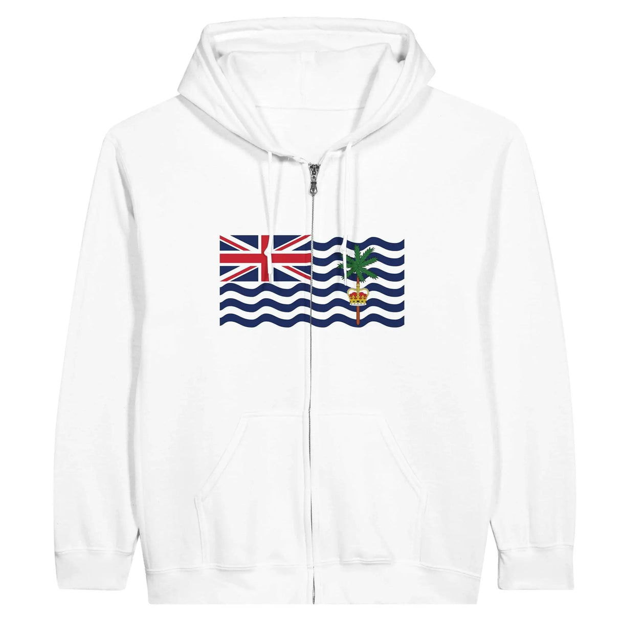 Sweat à capuche zippé océan indien coton mélangé brodé