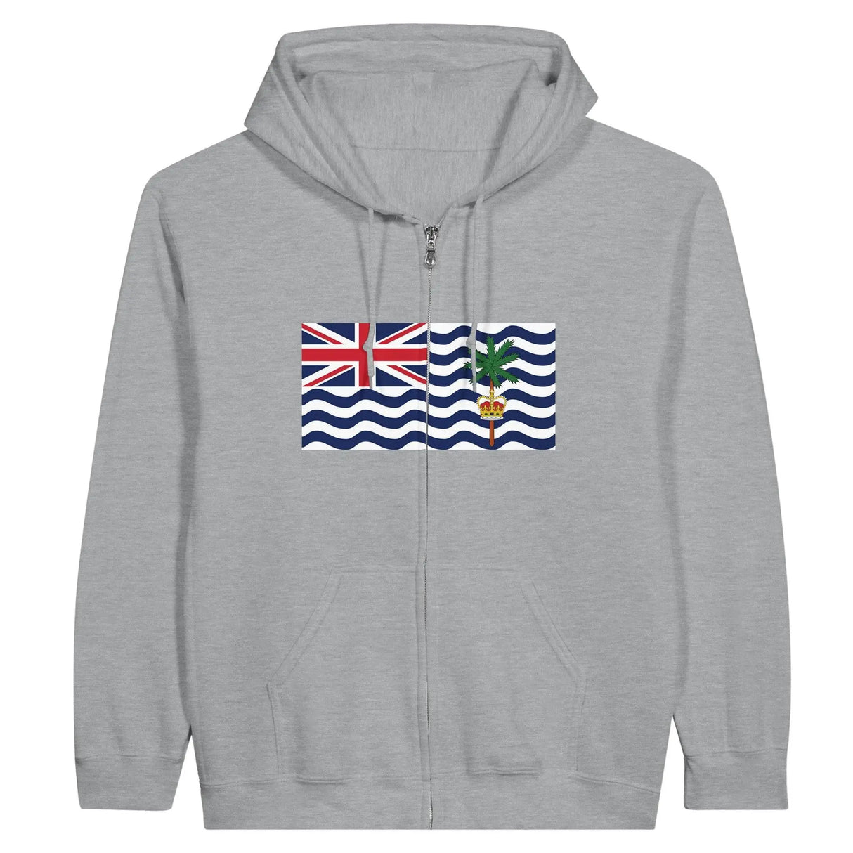 Sweat à capuche zippé océan indien coton mélangé brodé
