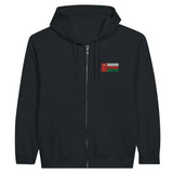 Sweat à capuche zippé oman coton mélangé broderie couleur