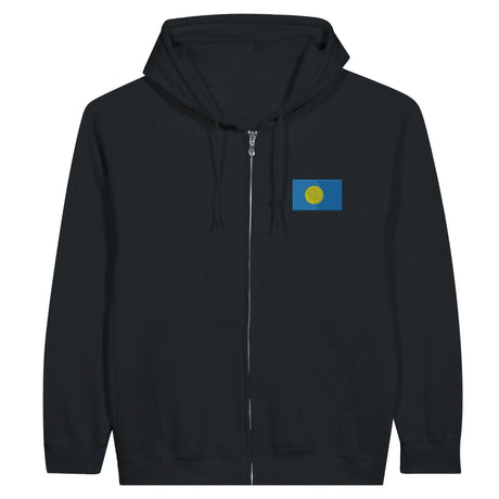 Sweat à capuche zippé palaos coton broderie couleur