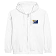 Sweat à capuche zippé pays-bas caraibéen broderie coton