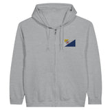 Sweat à capuche zippé pays-bas caraibéen broderie coton