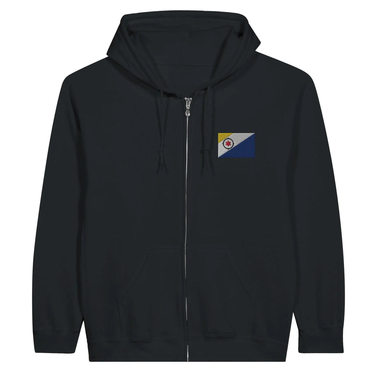 Sweat à capuche zippé pays-bas caraibéen broderie coton