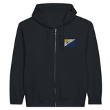 Sweat à capuche zippé pays-bas caraibéen broderie coton