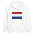 Sweat à capuche zippé pays-bas coton mélangé broderie