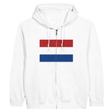 Sweat à capuche zippé pays-bas coton mélangé broderie