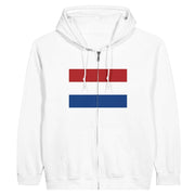 Sweat à capuche zippé pays-bas coton mélangé broderie