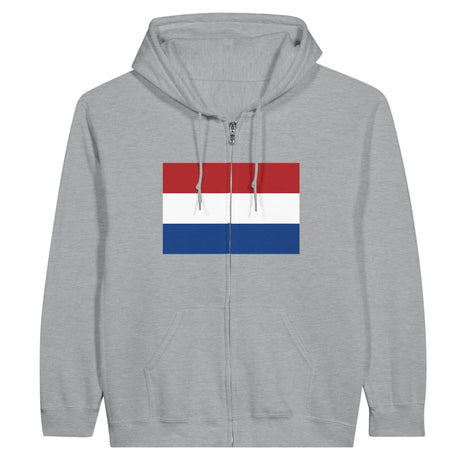 Sweat à capuche zippé pays-bas coton mélangé broderie