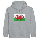 Sweat à capuche zippé pays de galles coton mélangé