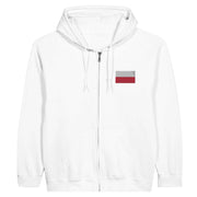 Sweat à capuche zippé pologne coton mélangé brodé