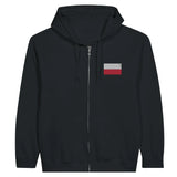 Sweat à capuche zippé pologne coton mélangé brodé