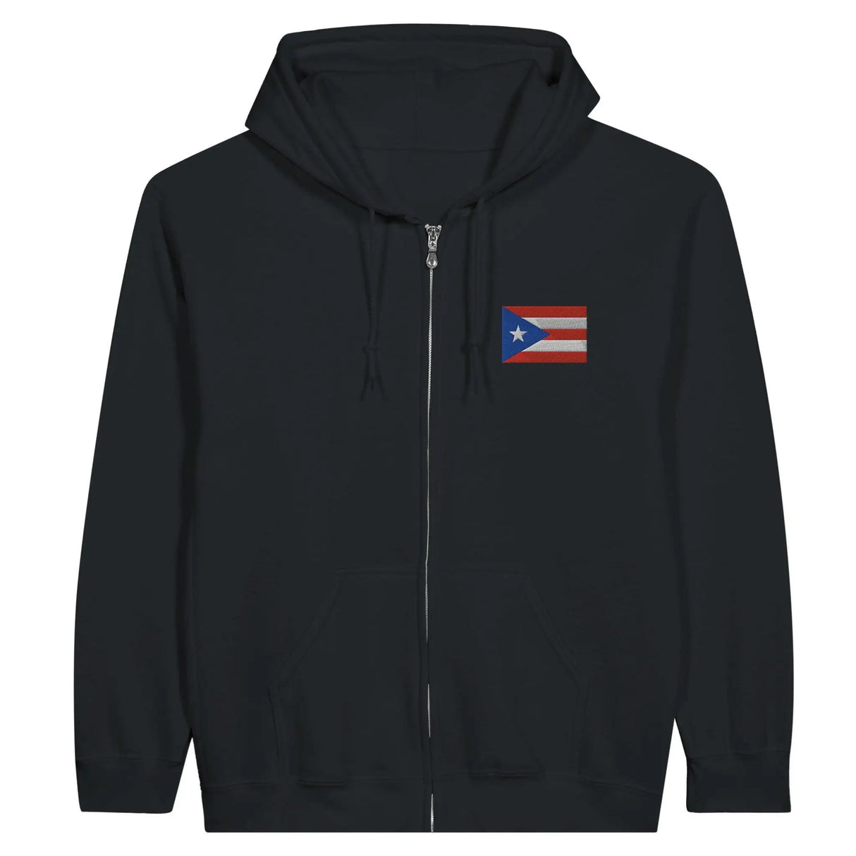 Sweat à capuche zippé porto rico broderie coton mélangé