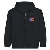 Sweat à capuche zippé porto rico broderie coton mélangé