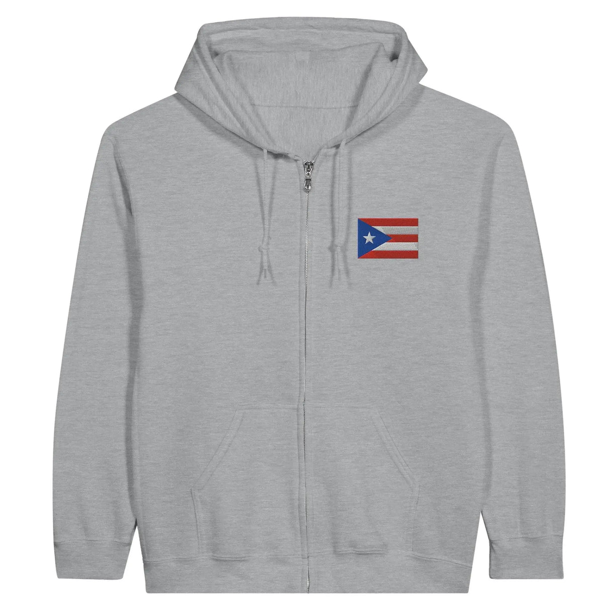 Sweat à capuche zippé porto rico broderie coton mélangé