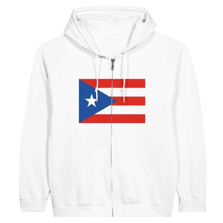 Sweat à capuche zippé porto rico coton broderie couleur