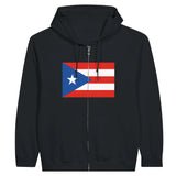 Sweat à capuche zippé porto rico coton broderie couleur