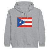 Sweat à capuche zippé porto rico coton broderie couleur