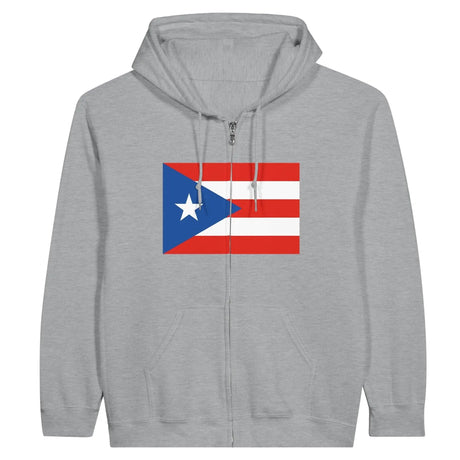 Sweat à capuche zippé porto rico coton broderie couleur