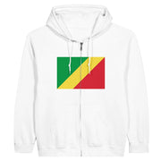 Sweat à capuche zippé république du congo coton mélangé