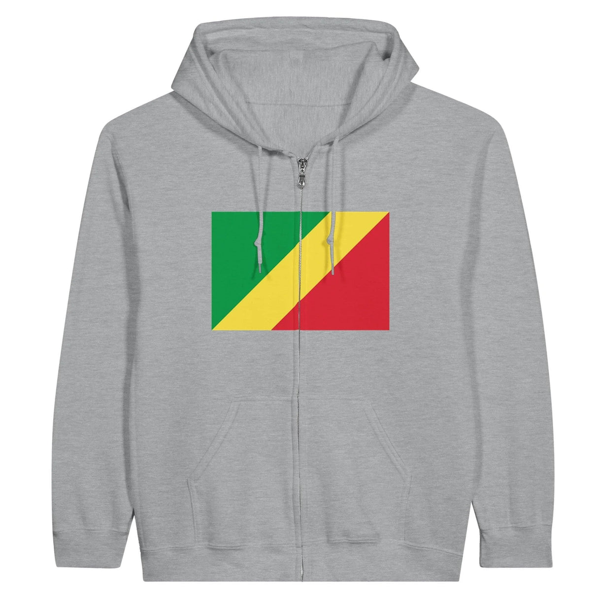Sweat à capuche zippé république du congo coton mélangé