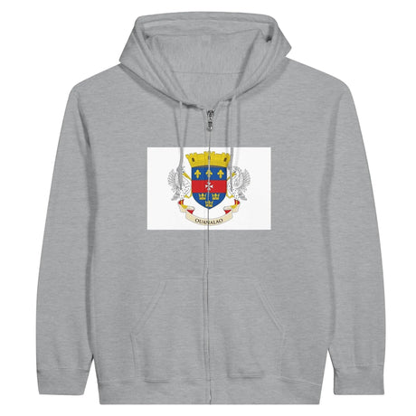 Sweat à capuche zippé saint-barthélemy coton broderie