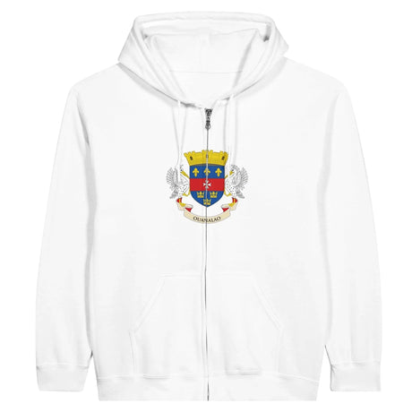 Sweat à capuche zippé saint-barthélemy coton broderie