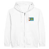 Sweat à capuche zippé saint-pierre-et-miquelon broderie coton