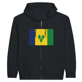 Sweat à capuche zippé sainte-hélène coton brodé