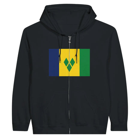 Sweat à capuche zippé sainte-hélène coton brodé