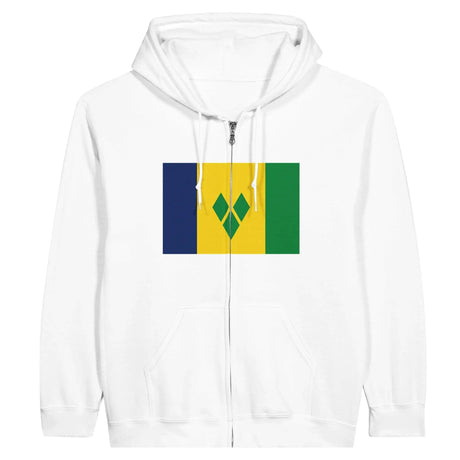 Sweat à capuche zippé sainte-hélène coton brodé