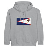 Sweat à capuche zippé samoa américaines coton mélangé