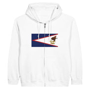 Sweat à capuche zippé samoa américaines coton mélangé
