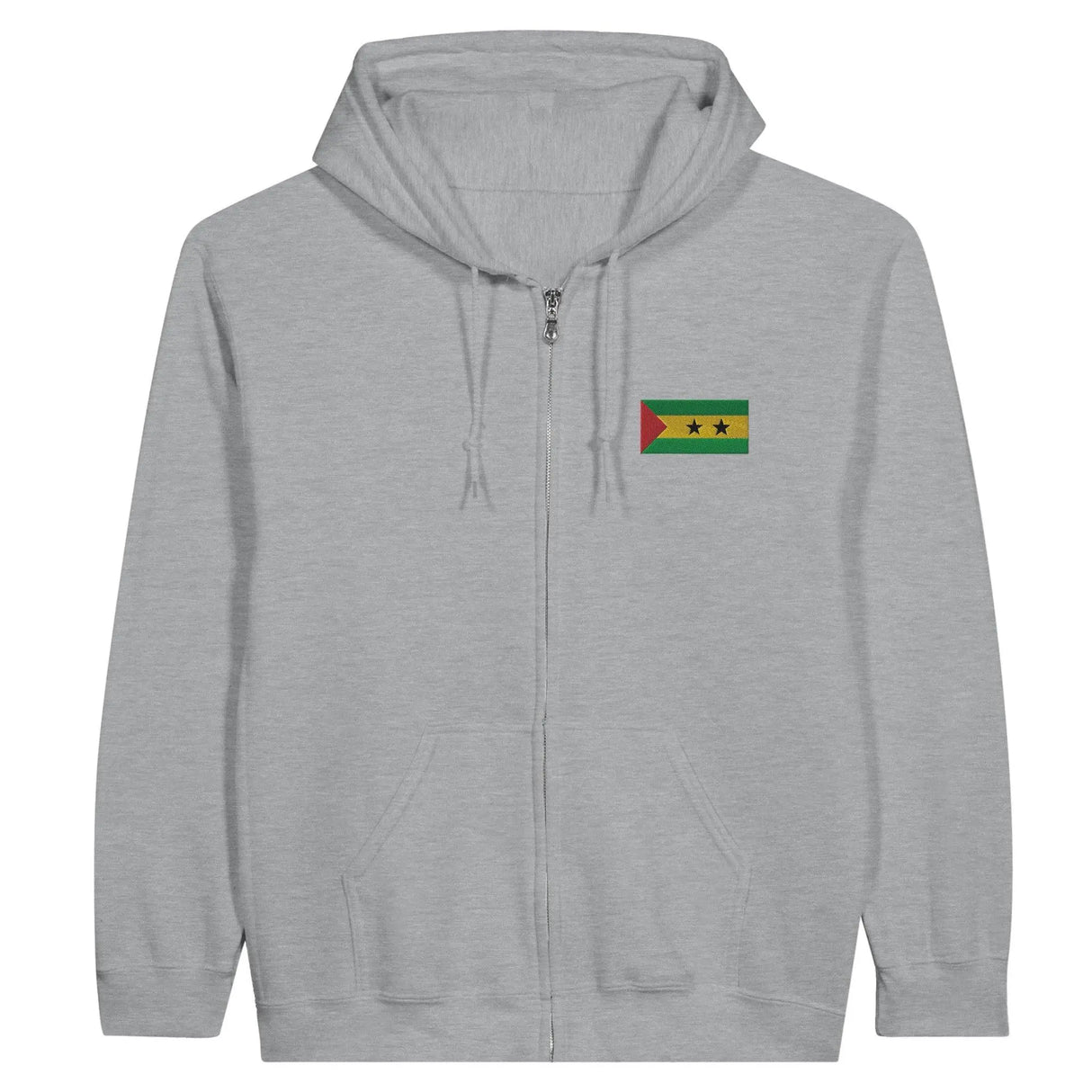 Sweat à capuche zippé sao tomé-et-principe broderie coton