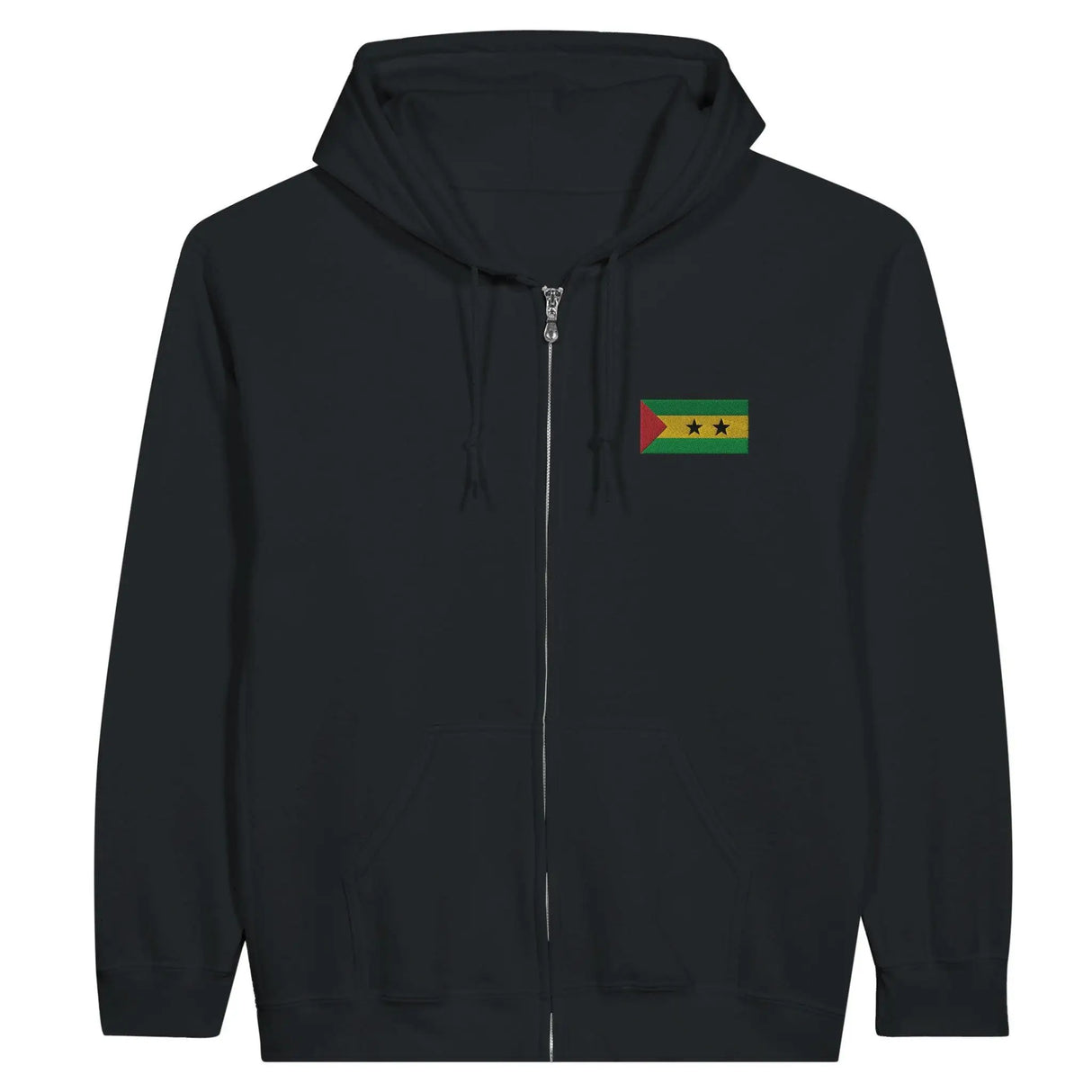 Sweat à capuche zippé sao tomé-et-principe broderie coton
