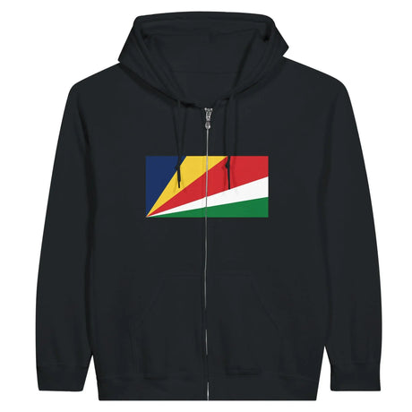 Sweat à capuche zippé seychelles coton mélangé broderie