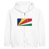Sweat à capuche zippé seychelles coton mélangé broderie